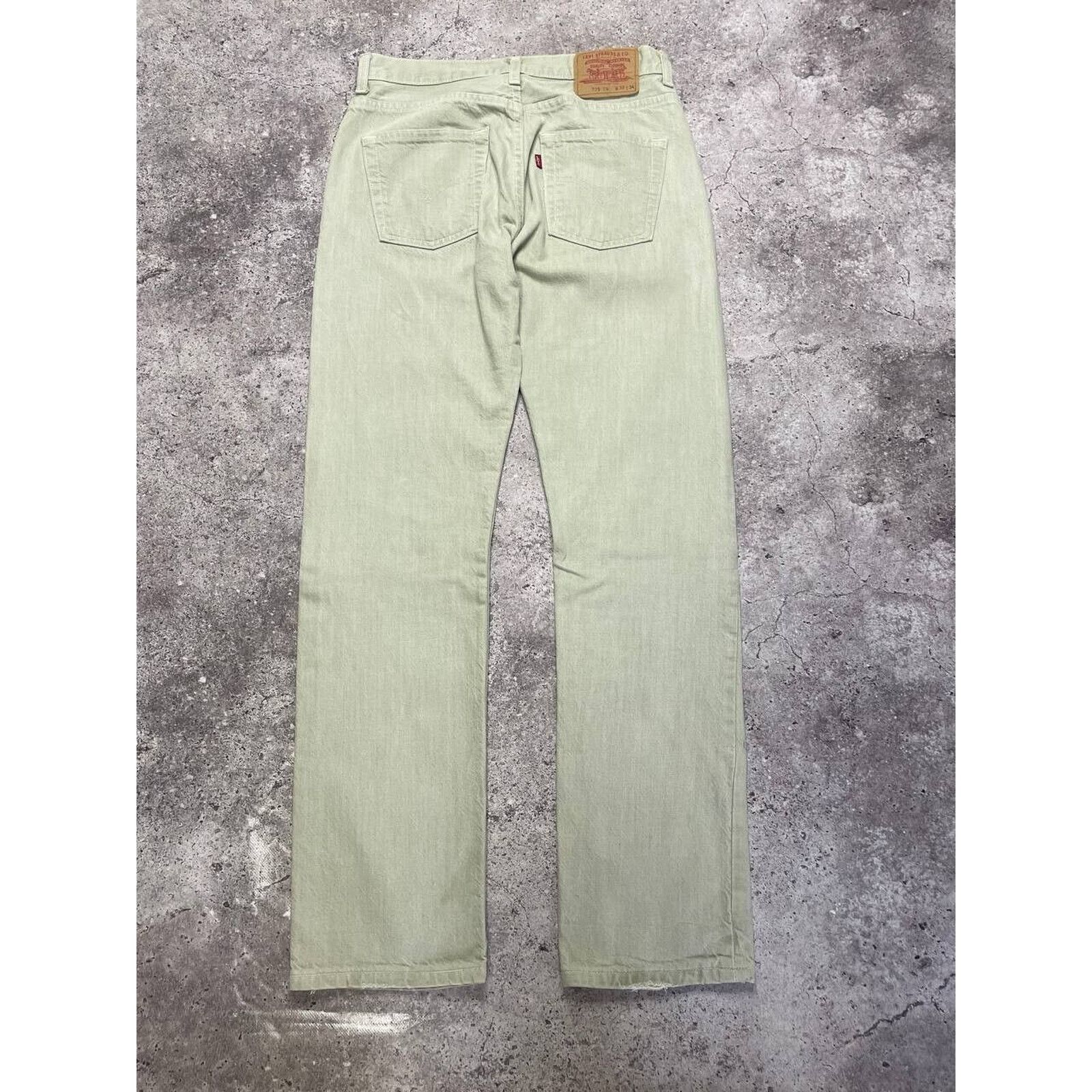 Levi's × Vintage Vintage Levi’s Light Green Straight-Leg Jeans Cotton Denim Size US 33 - 3 Thumbnail
