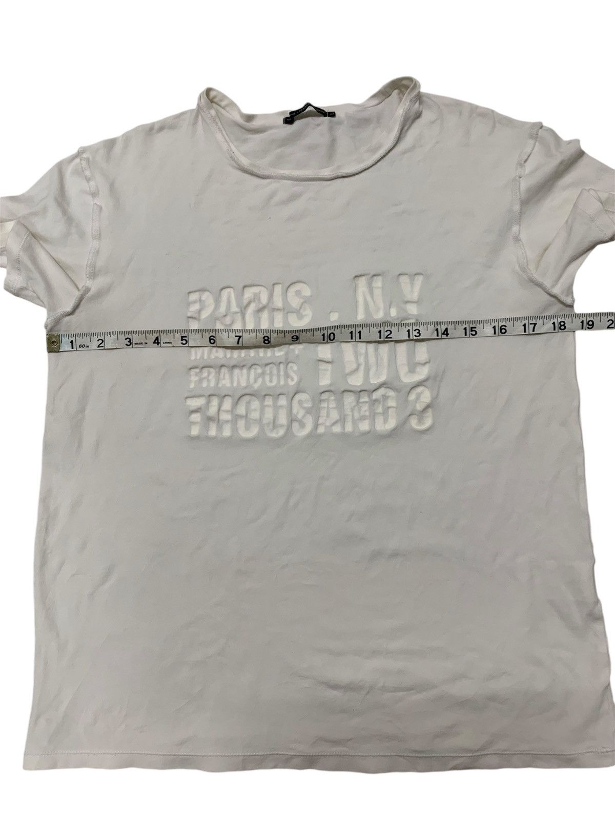 Designer × Marithe + Francois Girbaud Mfg spell out white t-shirt Size US L / EU 52-54 / 3 - 3 Thumbnail