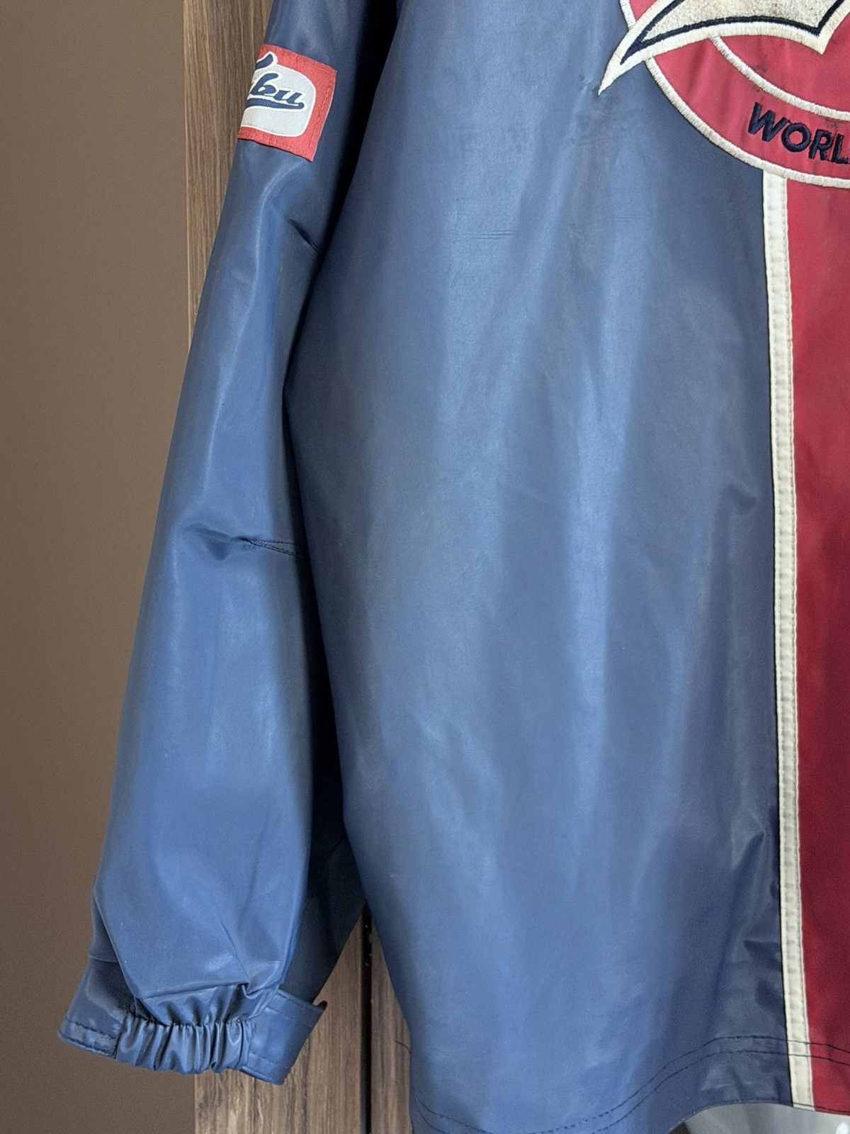Fubu Vintage Fubu Varsity Waterproof Jacket Navy Red Distressed Size US M / EU 48-50 / 2 - 3 Thumbnail