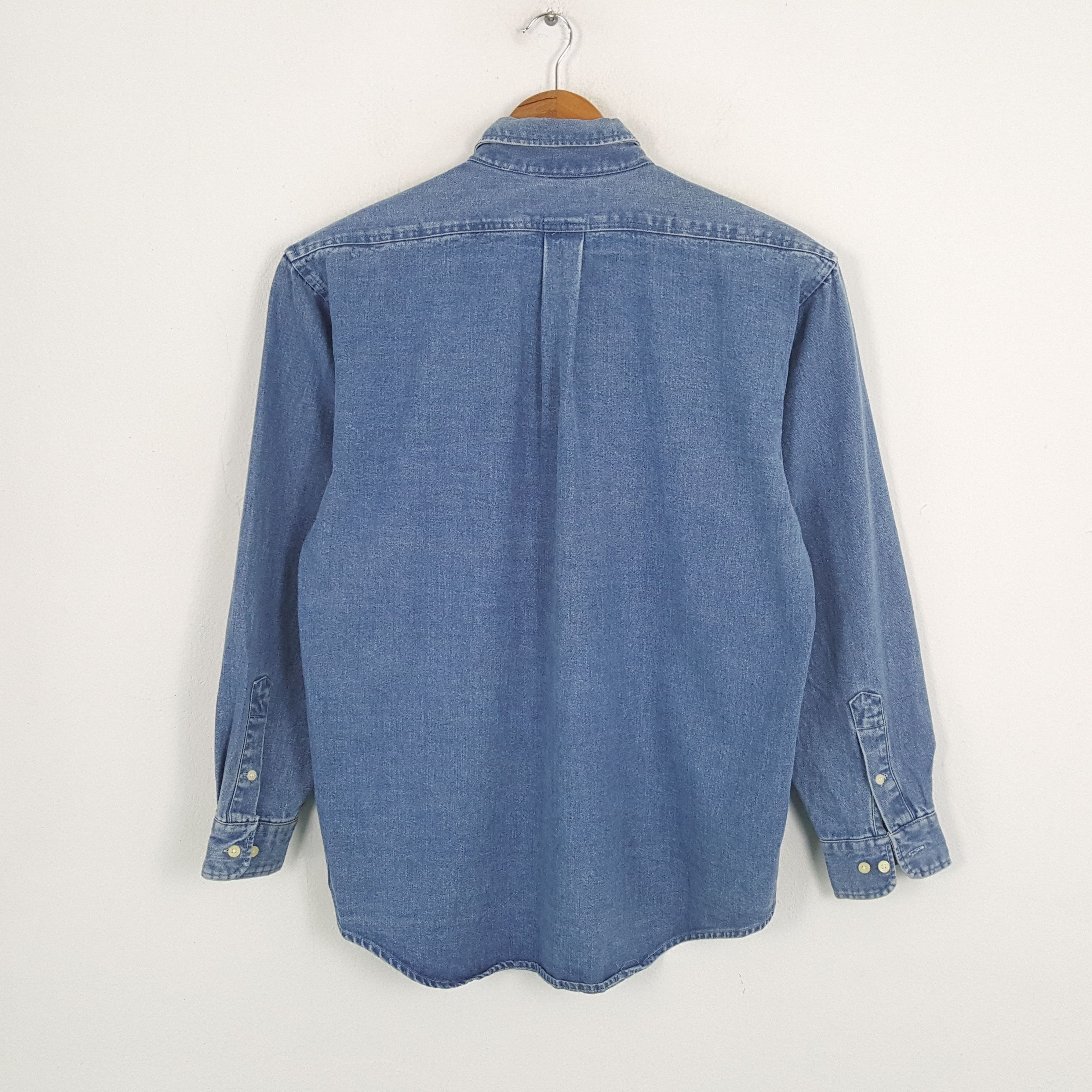 Polo Ralph Lauren × Vintage Vintage POLO by RALPH LAUREN Small Pony Design Denim Shirts Size US L / EU 52-54 / 3 - 3 Thumbnail