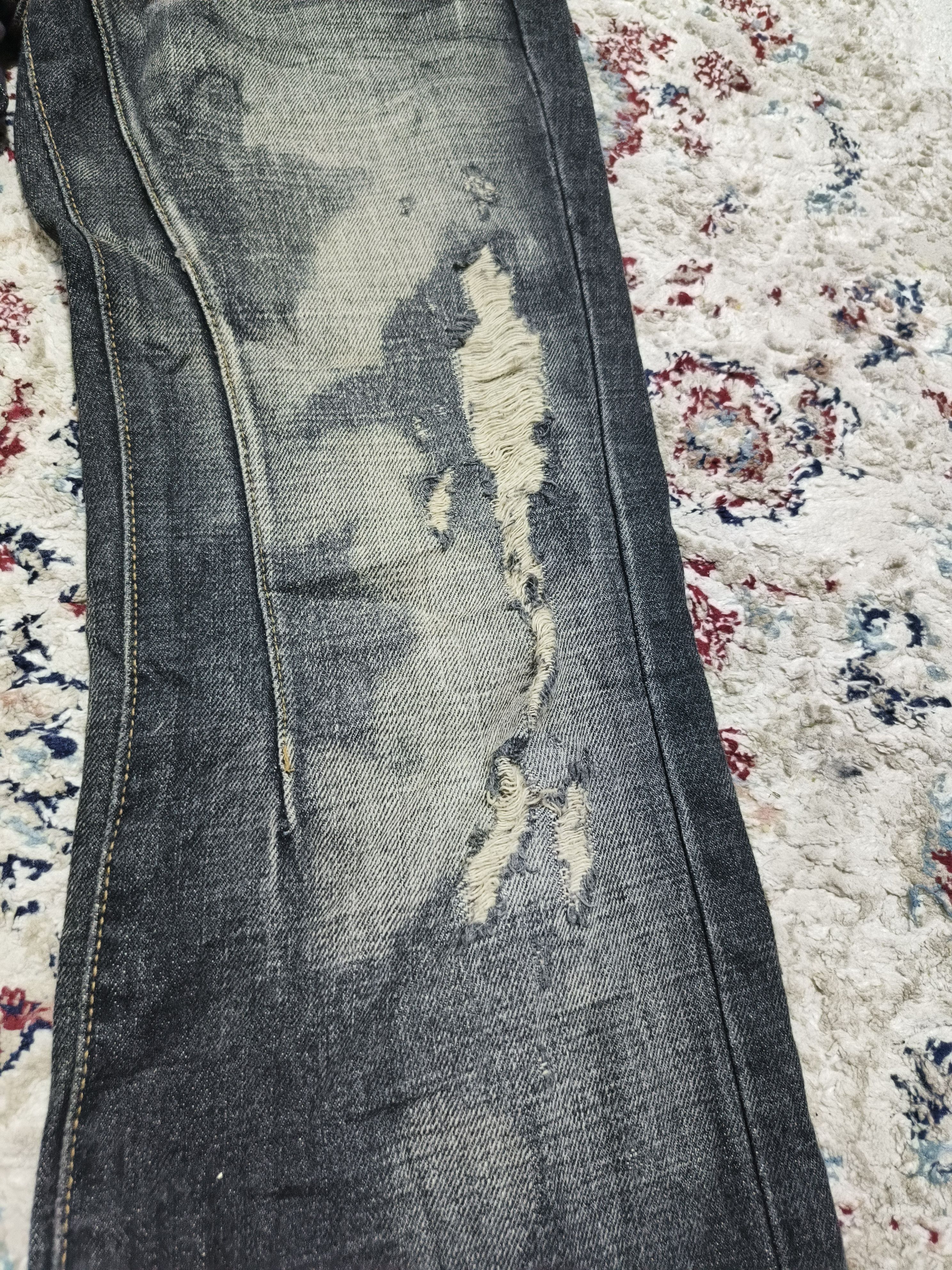 If Six Was Nine Jackrose Low-Rise Flared Jeans Distressed Black Size 31" - 5 Thumbnail