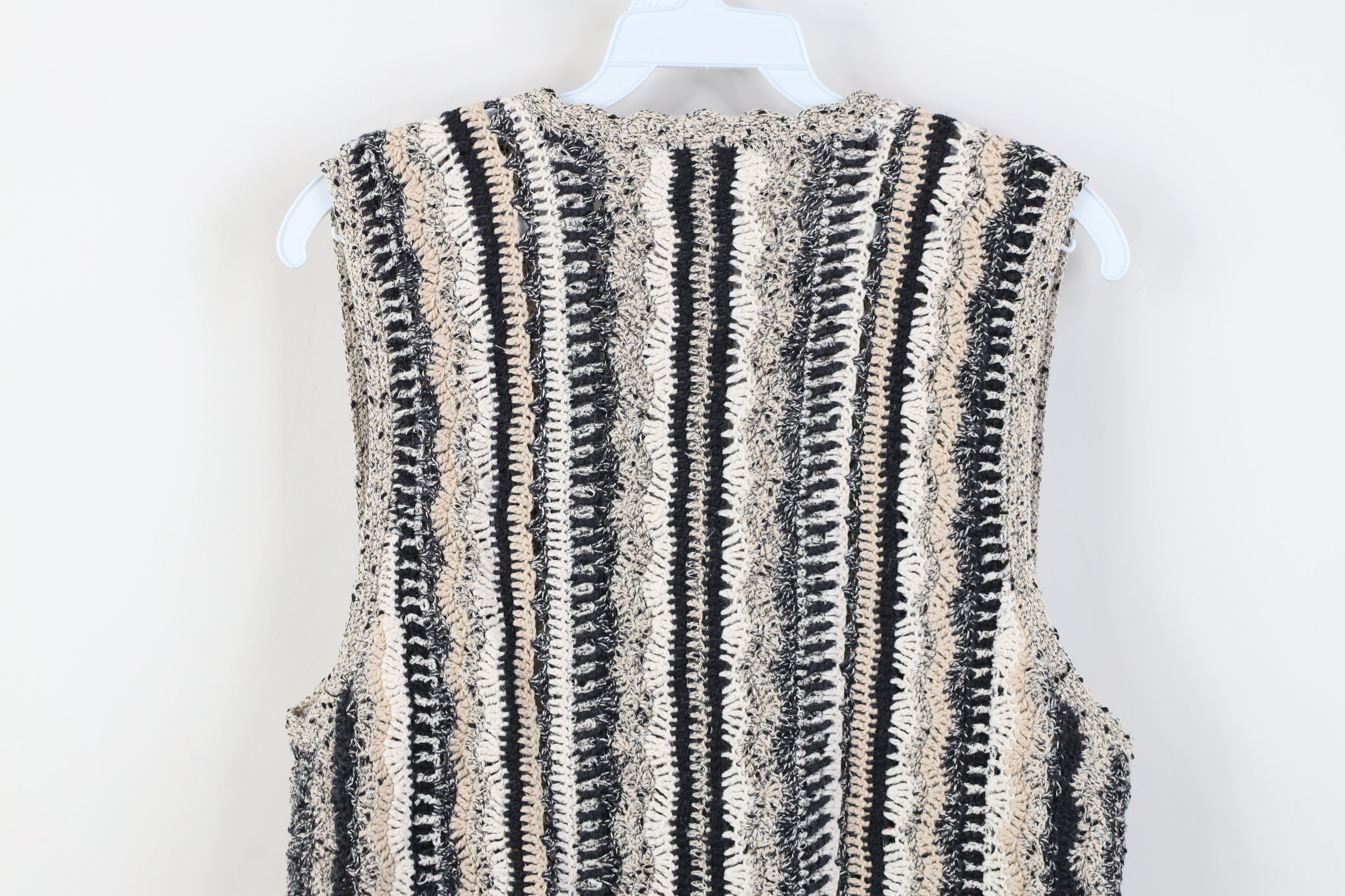 Vintage Vintage 90s Streetwear Crochet Knit Cardigan Sweater Vest Size M / US 6-8 / IT 42-44 - 8 Thumbnail