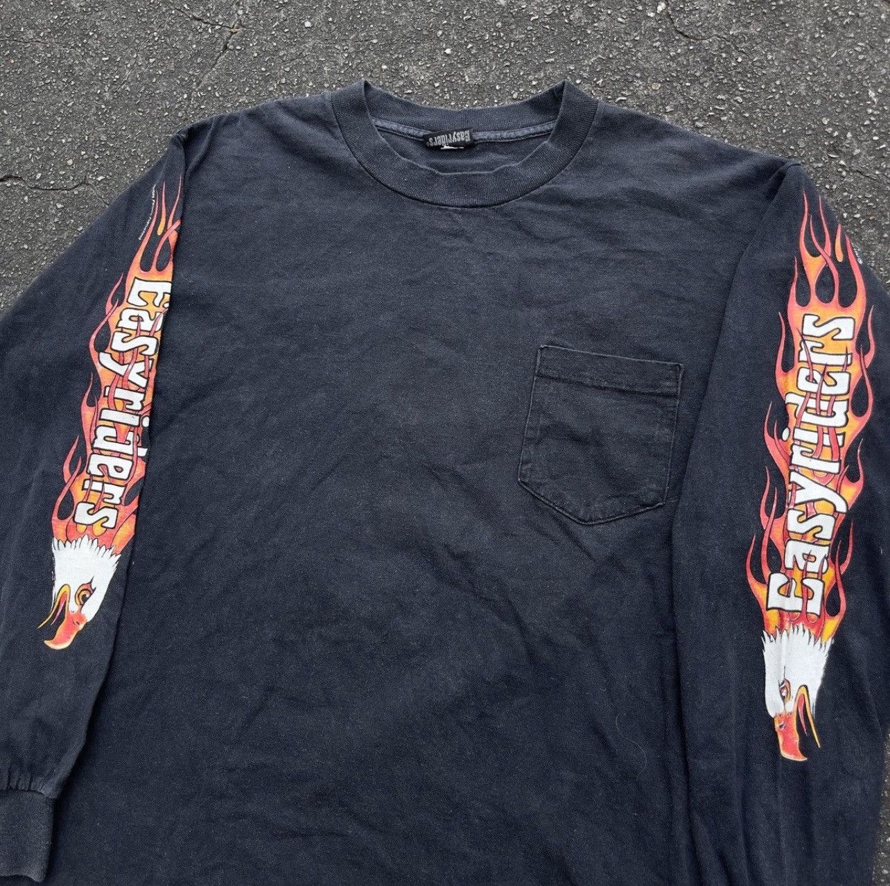 Vintage 1989 EASYRIDERS Magazine Flame Long Sleeve Pocket Shirt Size US M / EU 48-50 / 2 - 2 Thumbnail