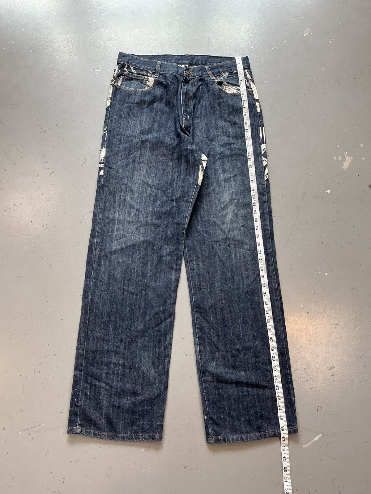 Designer × Vintage Vintage parish crazy patterns printed straight fit denim Size US 35 - 4 Thumbnail