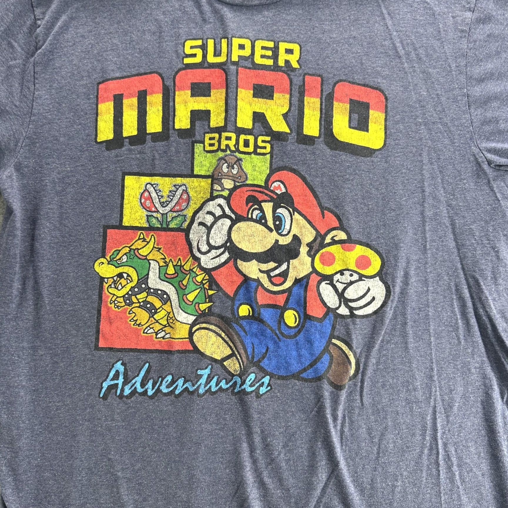 Other VINTAGE Super Mario Bros Adventures Shirt Mens L Blue Nintendo Graphic Tee Bowser Size US L / EU 52-54 / 3 - 2 Thumbnail