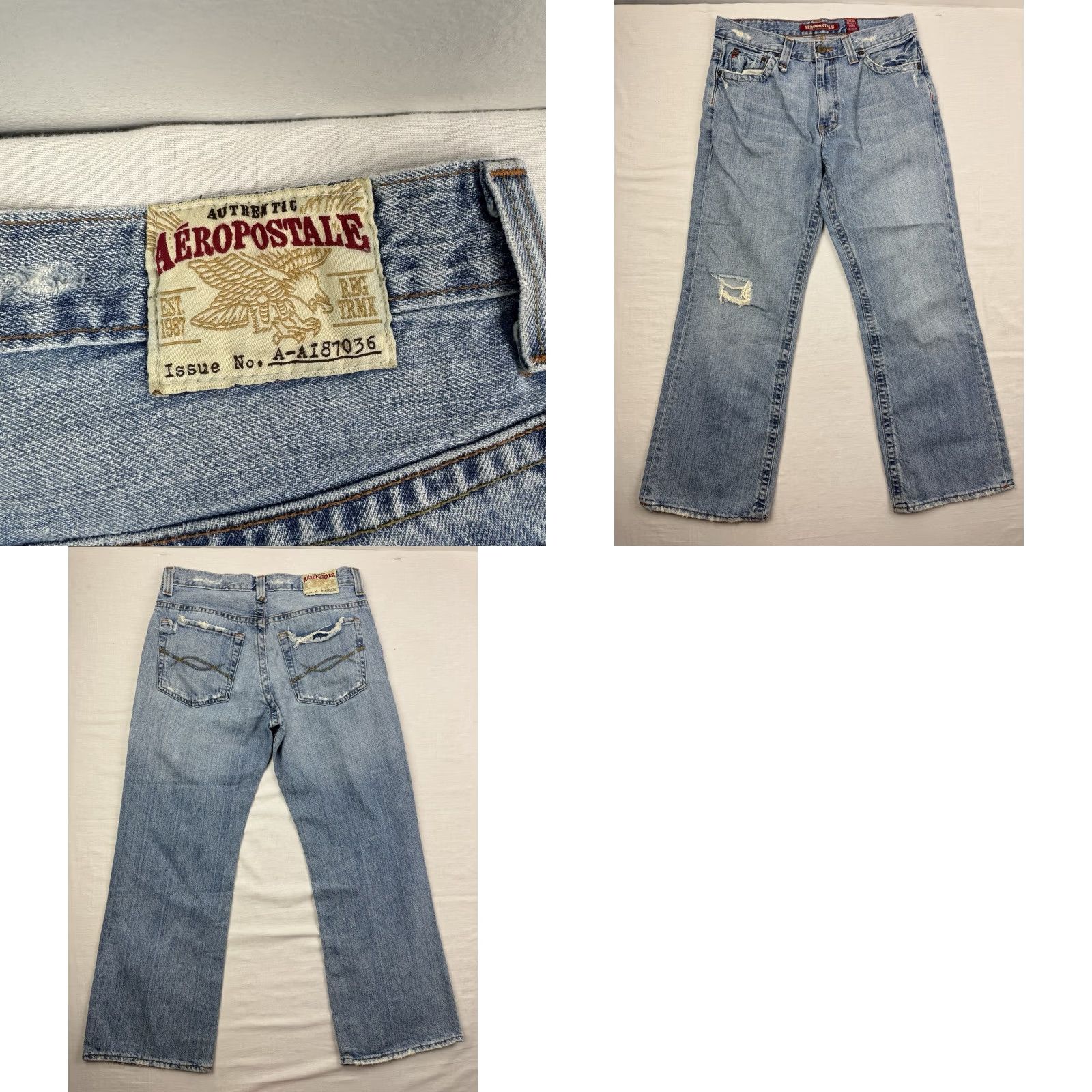 Vintage VINTAGE Aeropostale Jeans Bootcut Adult 31x30 Relaxed Blue 90s Punk Mens Jeans Size US 31 - 11 Thumbnail