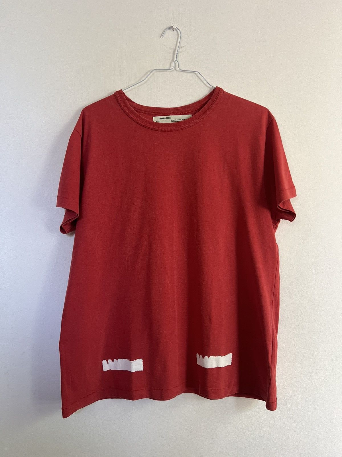 Off-White Off white brushed logo paint TEE Size US M / EU 48-50 / 2 - 6 Thumbnail