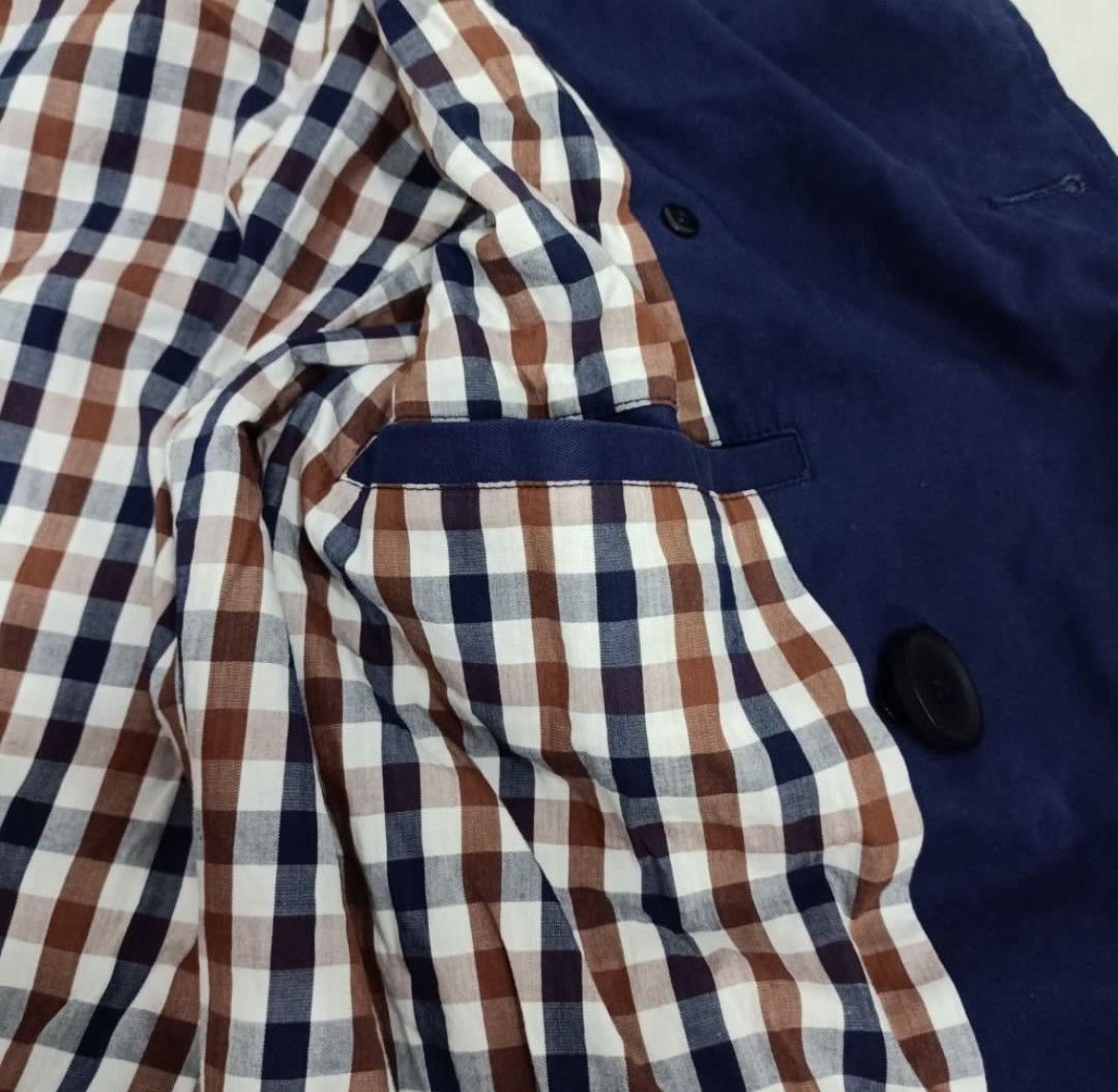 Burberry × Designer Burberry Brit Trench Coat Dark Blue Jacket Size US M / EU 48-50 / 2 - 10 Thumbnail