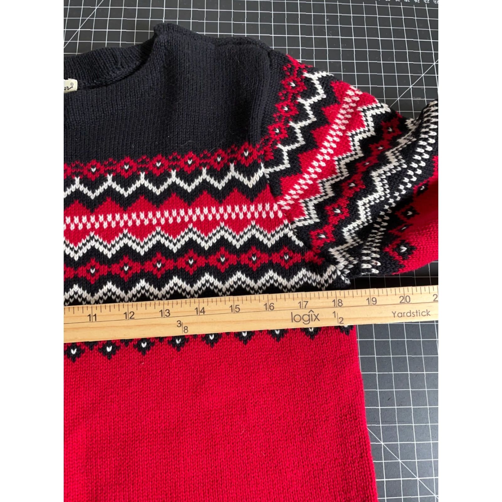 Eddie Bauer Eddie Bauer Fair Isle Pattern Sweater Women's S Red Black 100% Cotton Knit Pullover Crew Neck Long Sleeve Vintage No Size S / US 4 / IT 40 - 5 Thumbnail