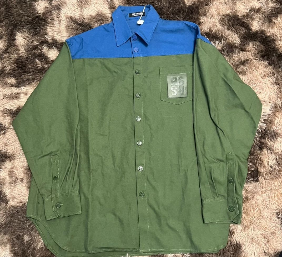 Raf Simons 22FW silhouette blue and green patchwork denim jacket Size US L / EU 52-54 / 3 - 1 Thumbnail