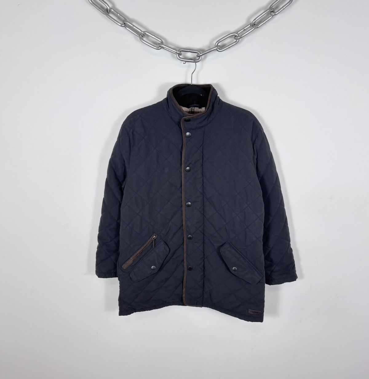 Barbour Barbour Men’s Waterproof Shoveler Quilted Jacket Navy Coat Size US L / EU 52-54 / 3 - 1 Thumbnail