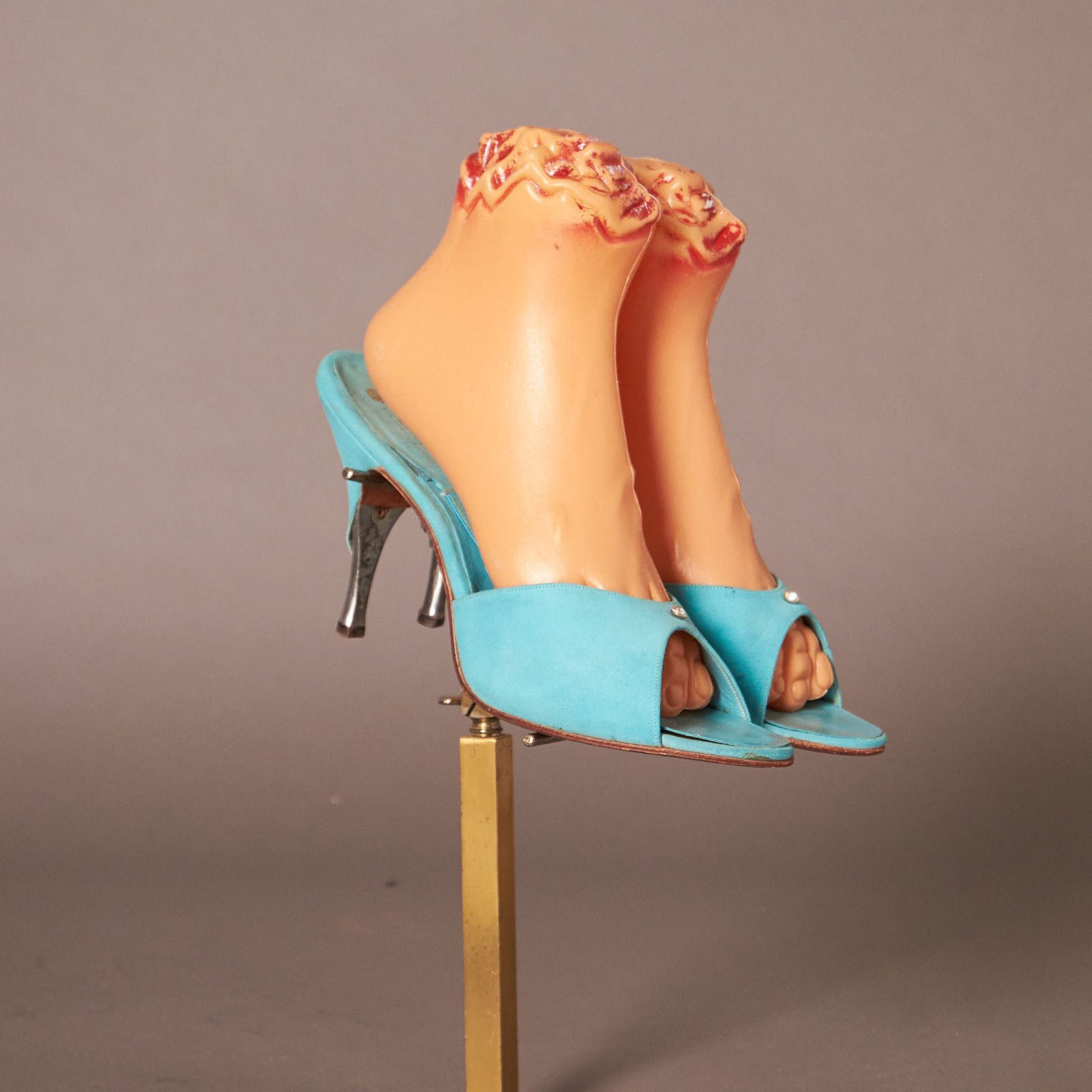 Vintage 1950s Teal Ferncraft Spring-O-Lators Heels Shoes Size US 10 / IT 40 - 1 Thumbnail