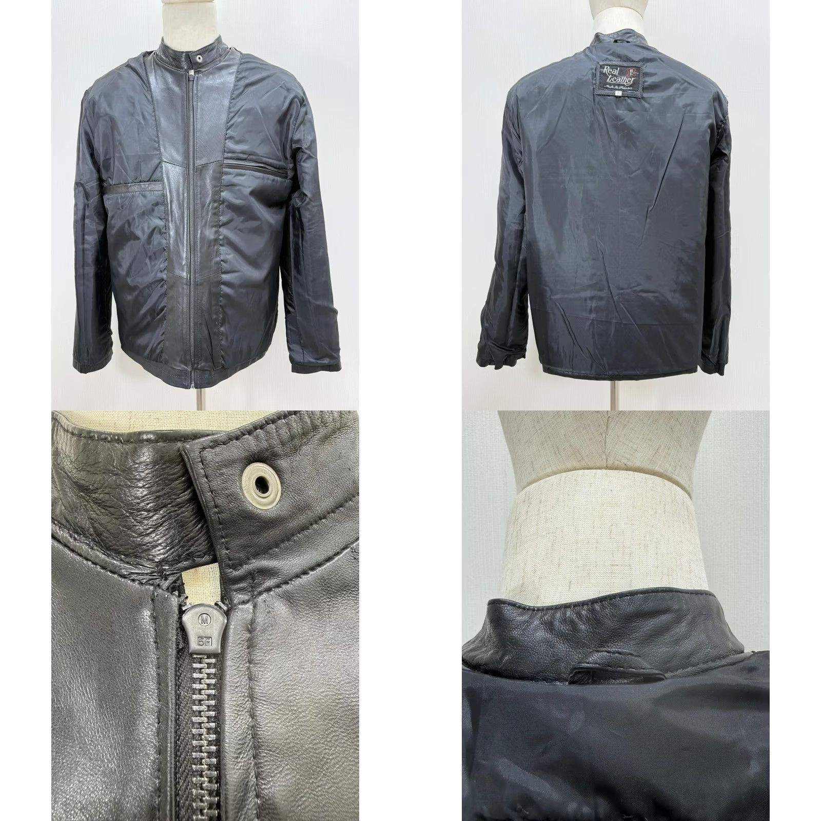 Vintage Men's Italian Sheepskin Leather Premium Soft Black Jacket Size Medium Size US M / EU 48-50 / 2 - 10 Thumbnail