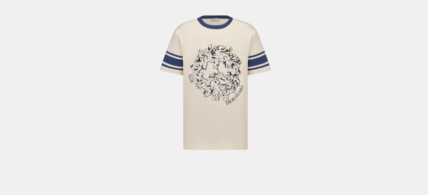 Dior Relaxed-Fit DIOR TEARS T-Shirt White Cotton Jersey Size US L / EU 52-54 / 3 - 1 Thumbnail