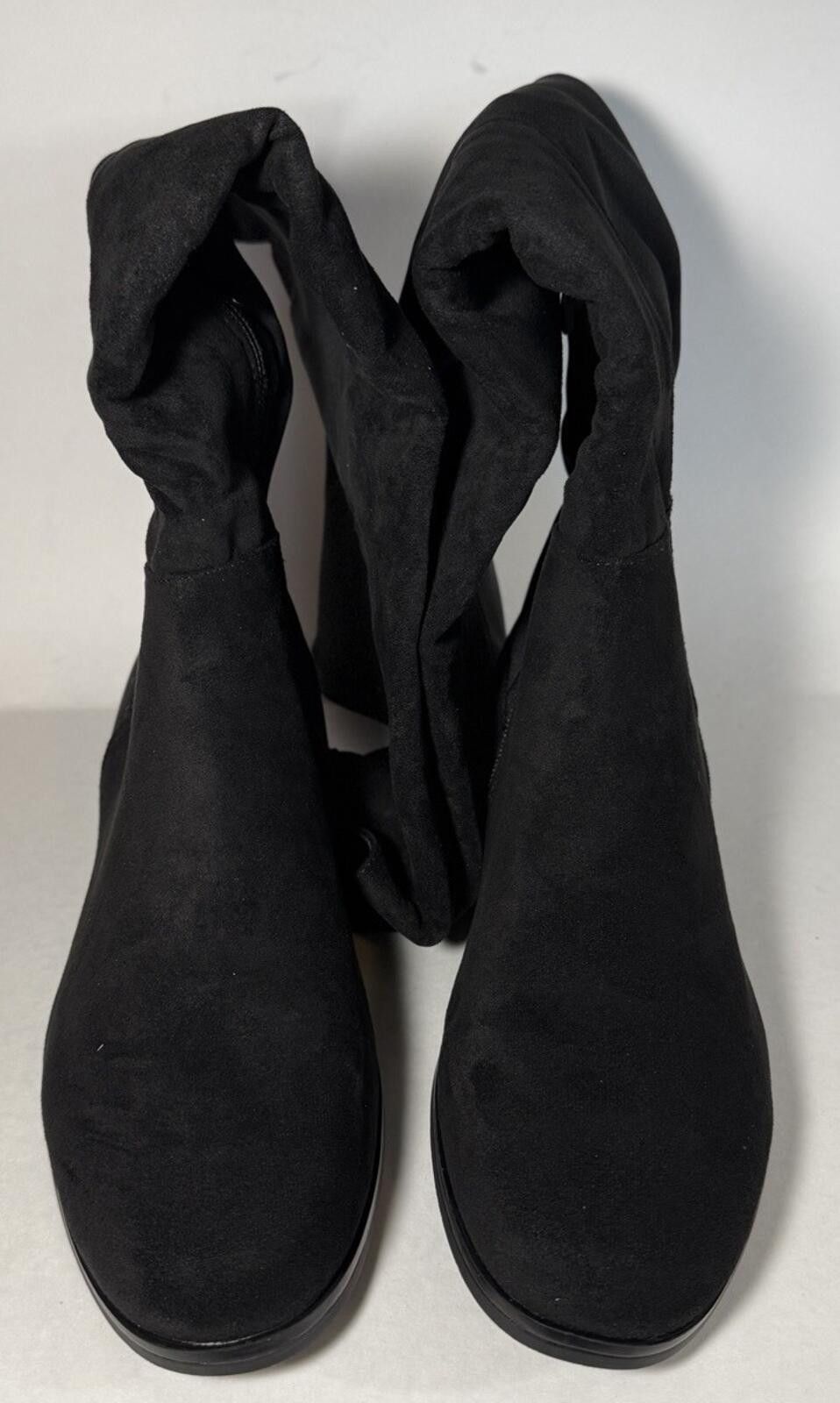 Other DREAM PAIRS Womens Suede/Fabric Knee High Boots Zipper Black Size US 9.5 / IT 39.5 - 4 Thumbnail