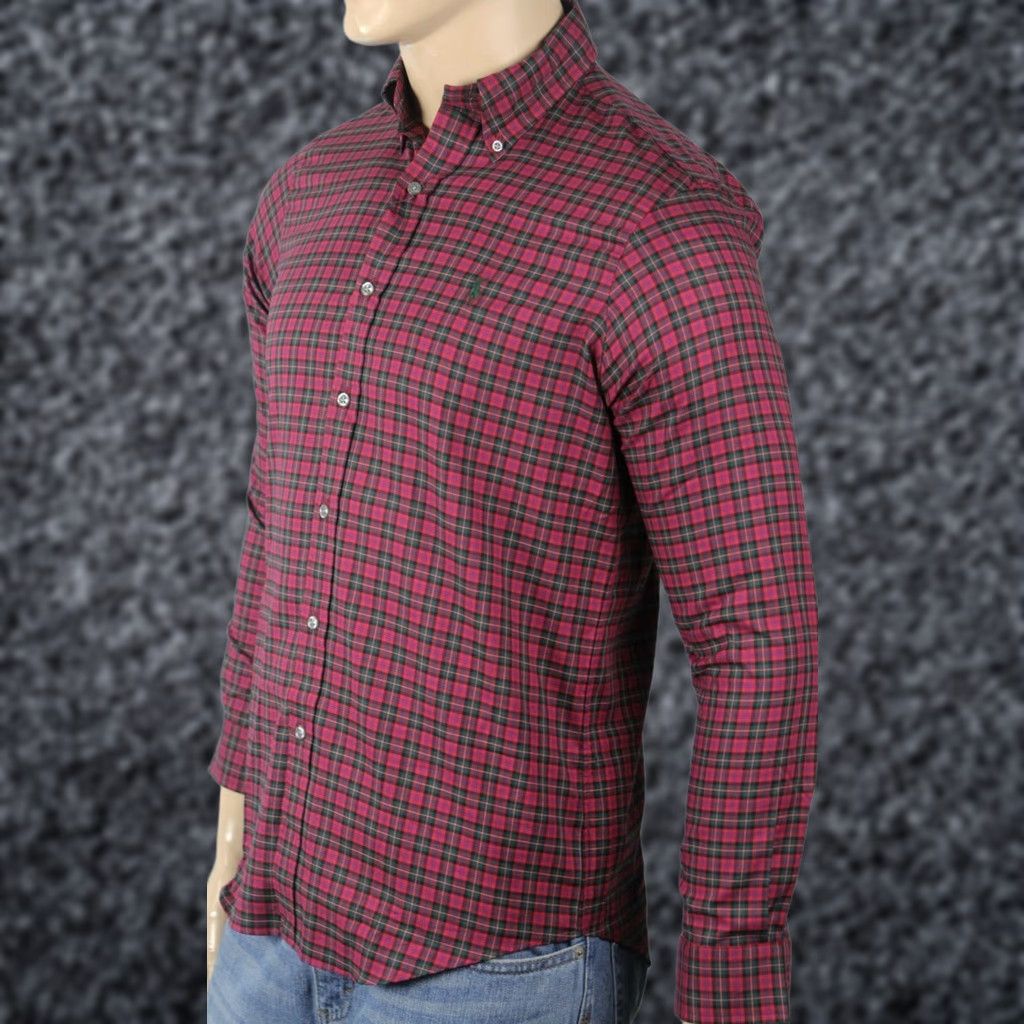 Ralph Lauren Ralph Lauren Dress Shirt Red Plaid Classic Long Sleeve Button-Down NWT Green Pony Mens XS Small Red Plaid Cotton NWT Size 36R - 1 Preview