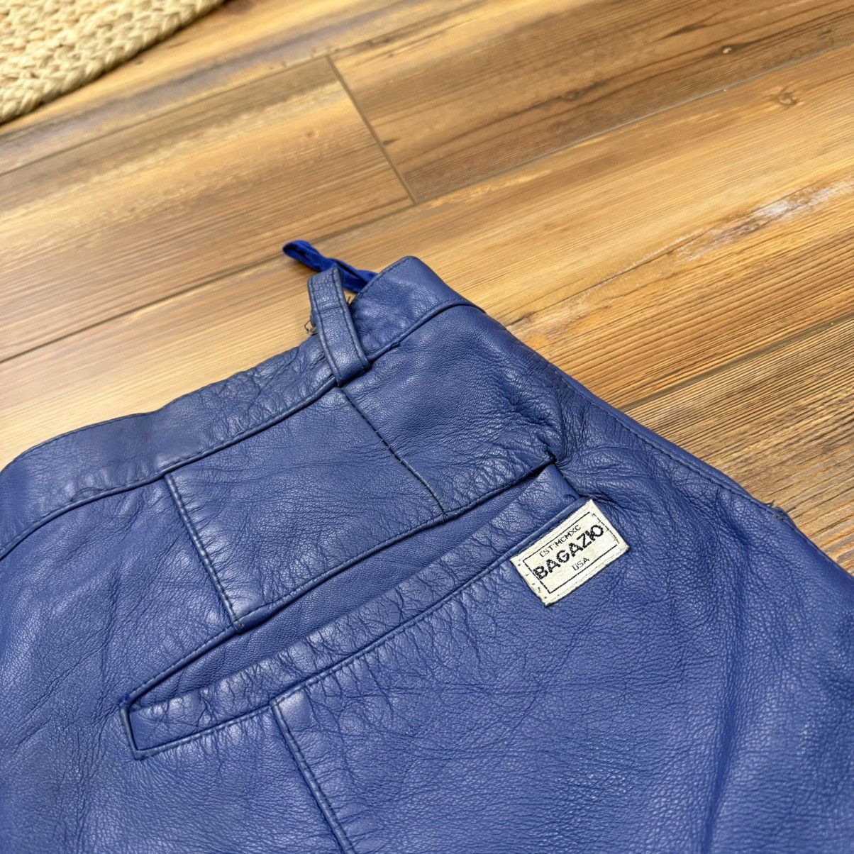 Other Vintage Baggy Blue Leather Bagazio Hop Hop Skate Shorts Size US 38 / EU 54 - 3 Thumbnail