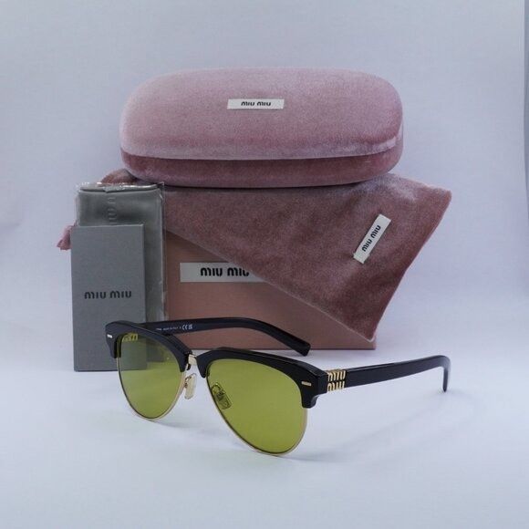 Miu Miu Miu Miu MU09ZS 1AB07O Sunglasses Black Aviator Frame Size ONE SIZE - 13 Thumbnail