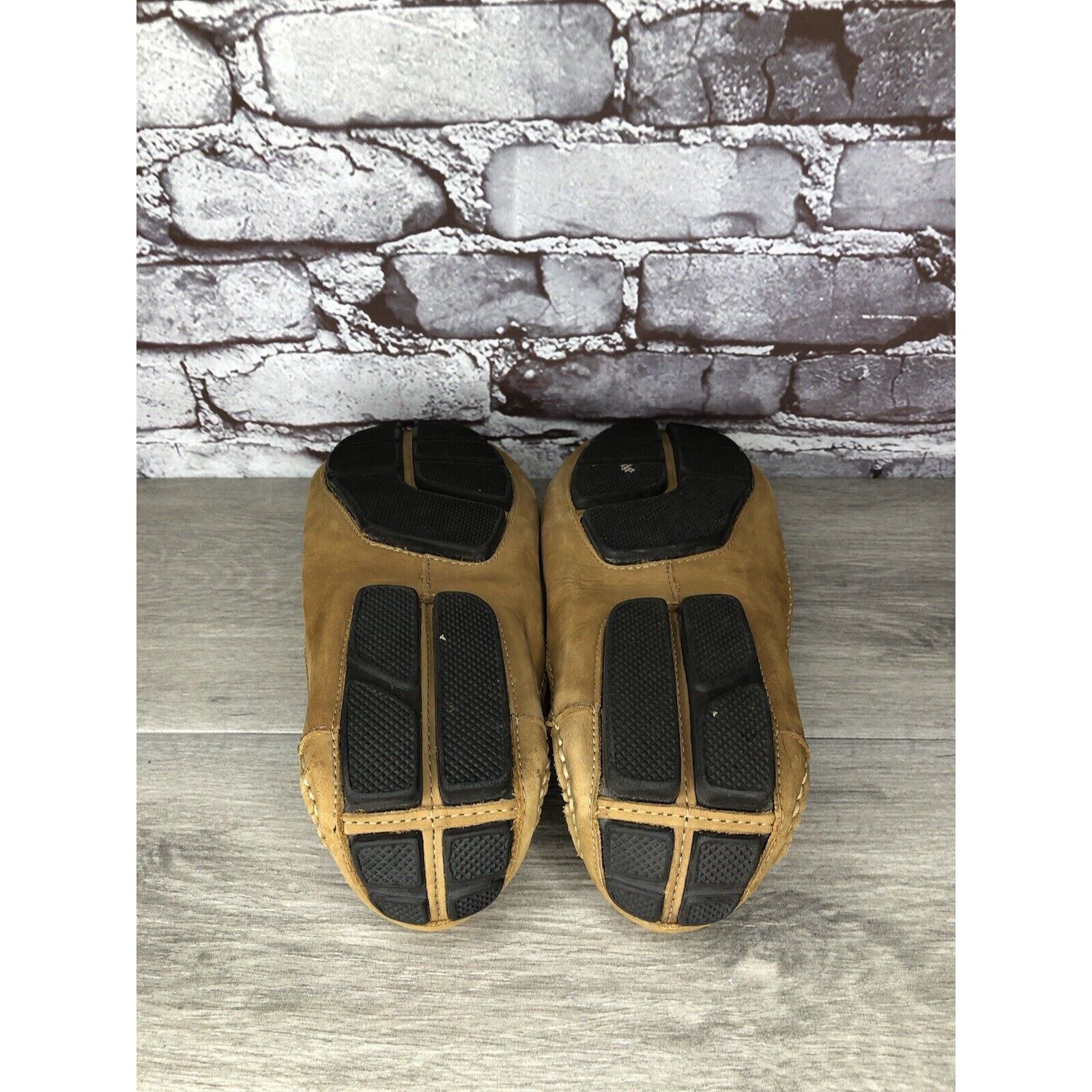 Clarks Clarks England Tan Nubuck Leather Slip On Driving Loafers Sh Size US 11 / EU 44 - 7 Thumbnail