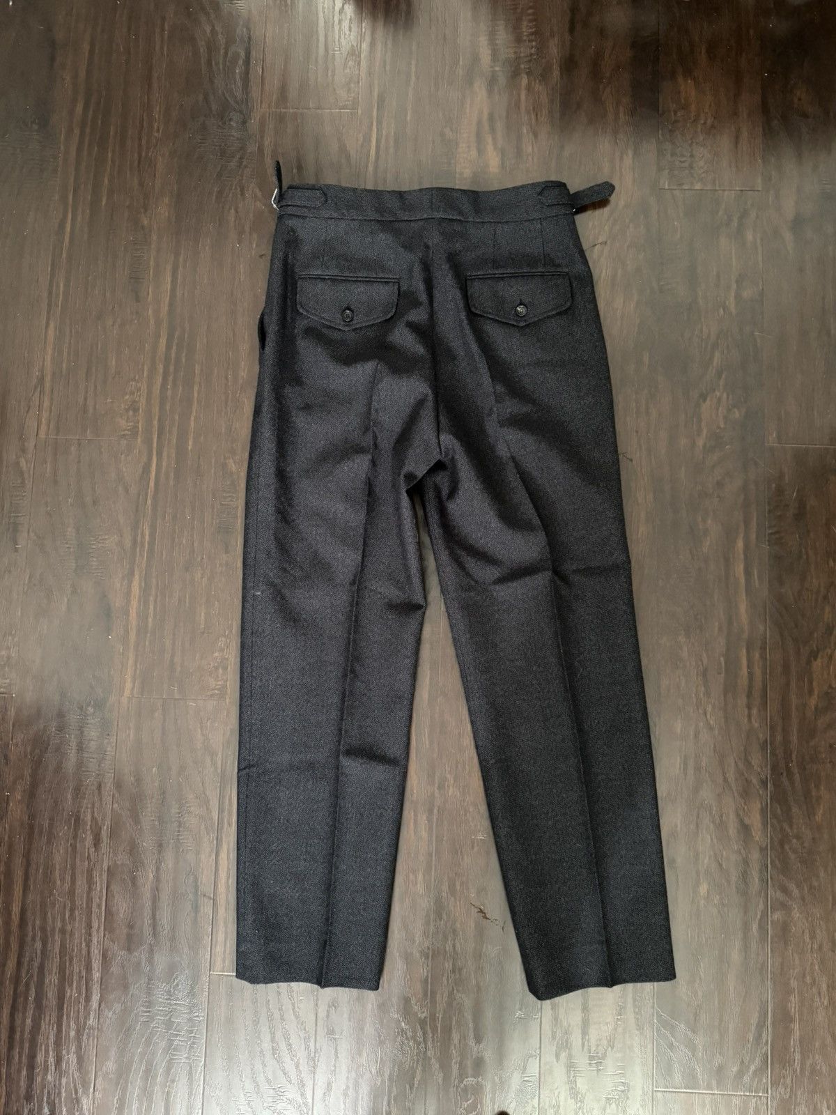 Bode Bode Charcoal Thornproof Pleated Trousers Size 42R - 5 Thumbnail