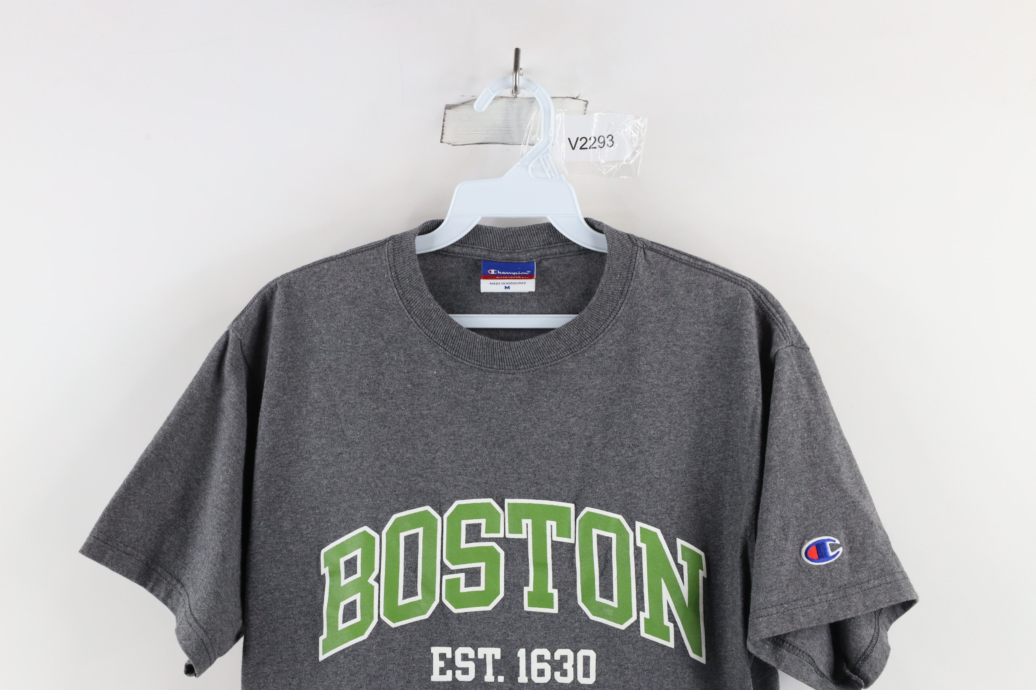 Champion × Vintage Vintage Champion Spell Out Block Letter Boston T-Shirt Gray Size US M / EU 48-50 / 2 - 2 Thumbnail