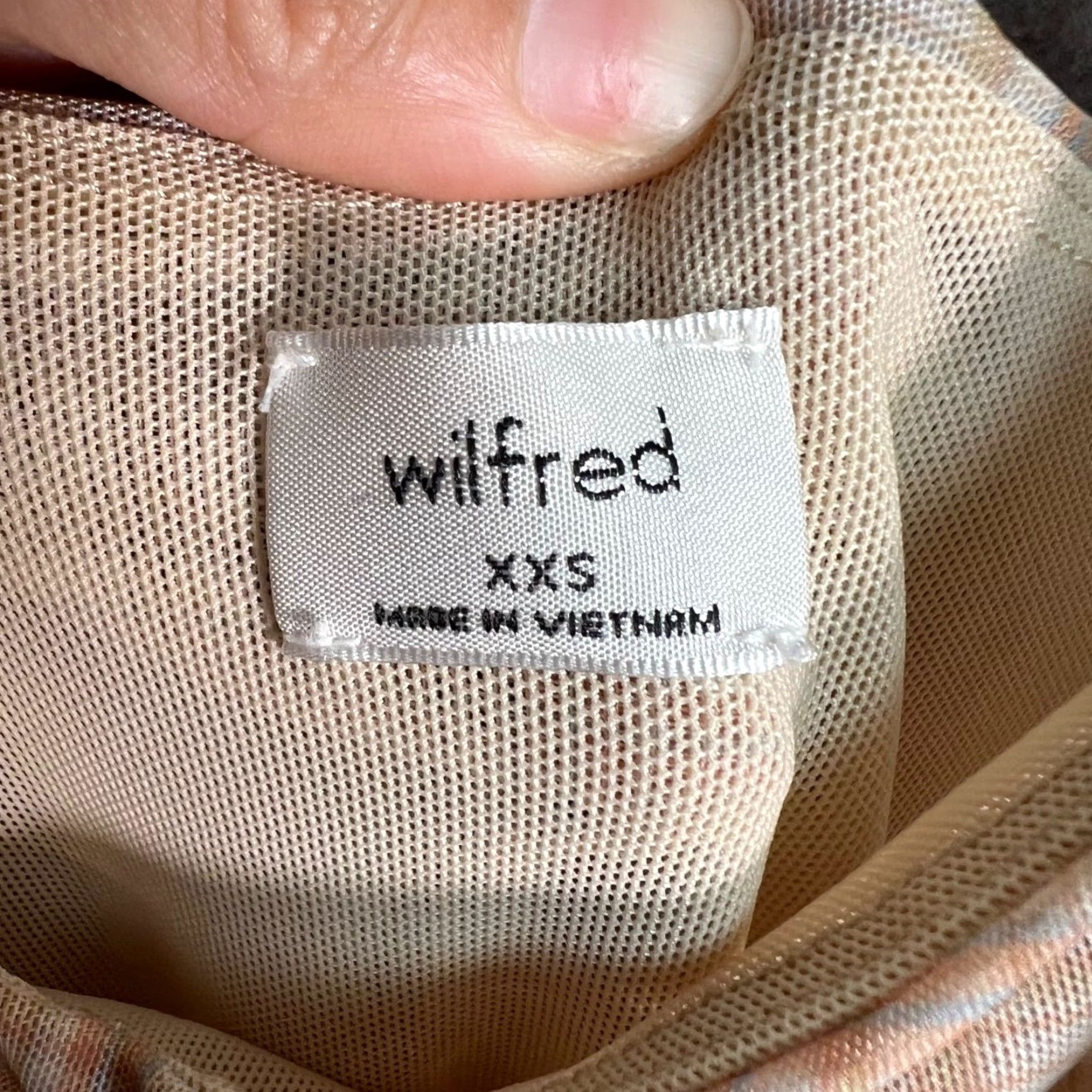 Vintage Wilfred Bodycon Dress Womens XXS Beige Plaid Ruched Sleeveless Casual Knee Length Size XXS / US 00 / IT 34 - 3 Thumbnail