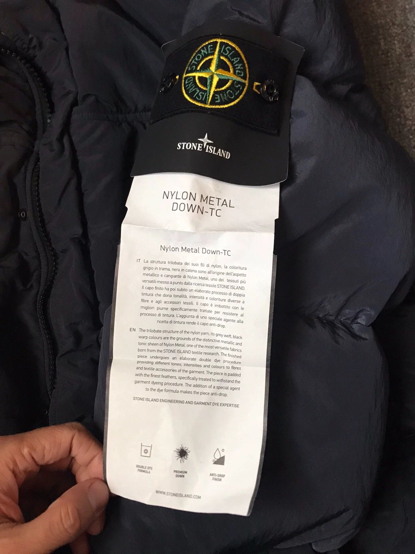 Stone Island Stone Island XXL Navy Metal Nylon Hooded Down Jacket Size US XXL / EU 58 / 5 - 3 Thumbnail