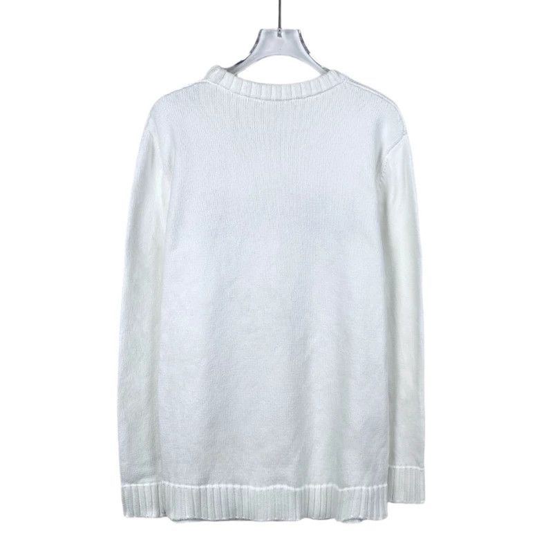 Loewe Loewe White logo embroidered round neck cotton long sleeve Size XS / US 0-2 / IT 36-38 - 2 Thumbnail
