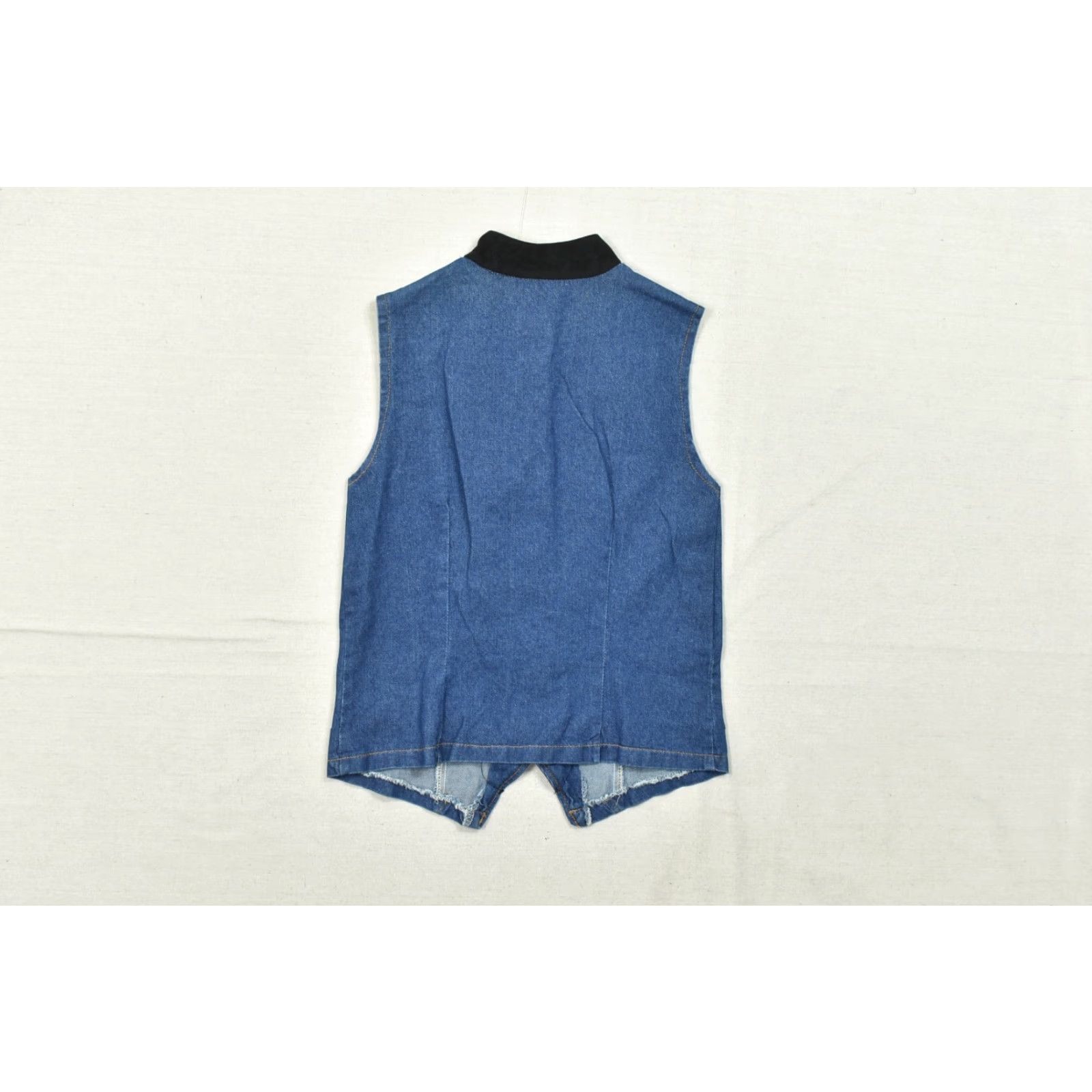 Denime Green Field USA Women Vest Denim Rhinestone Spiral Cord Blue Medium M Size M / US 6-8 / IT 42-44 - 8 Thumbnail