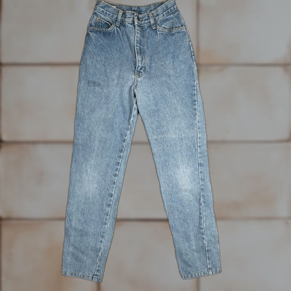 Denime VINTAGE Action West Womens Jeans Distressed Denim 14 Blue Light Wash Skinny Size 36" / US 14 / IT 50 - 1 Thumbnail