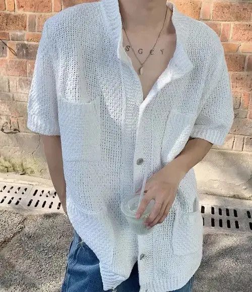 Aran Isles Knitwear Korean fashion retro knit shirt Size US XL / EU 56 / 4 - 7 Thumbnail