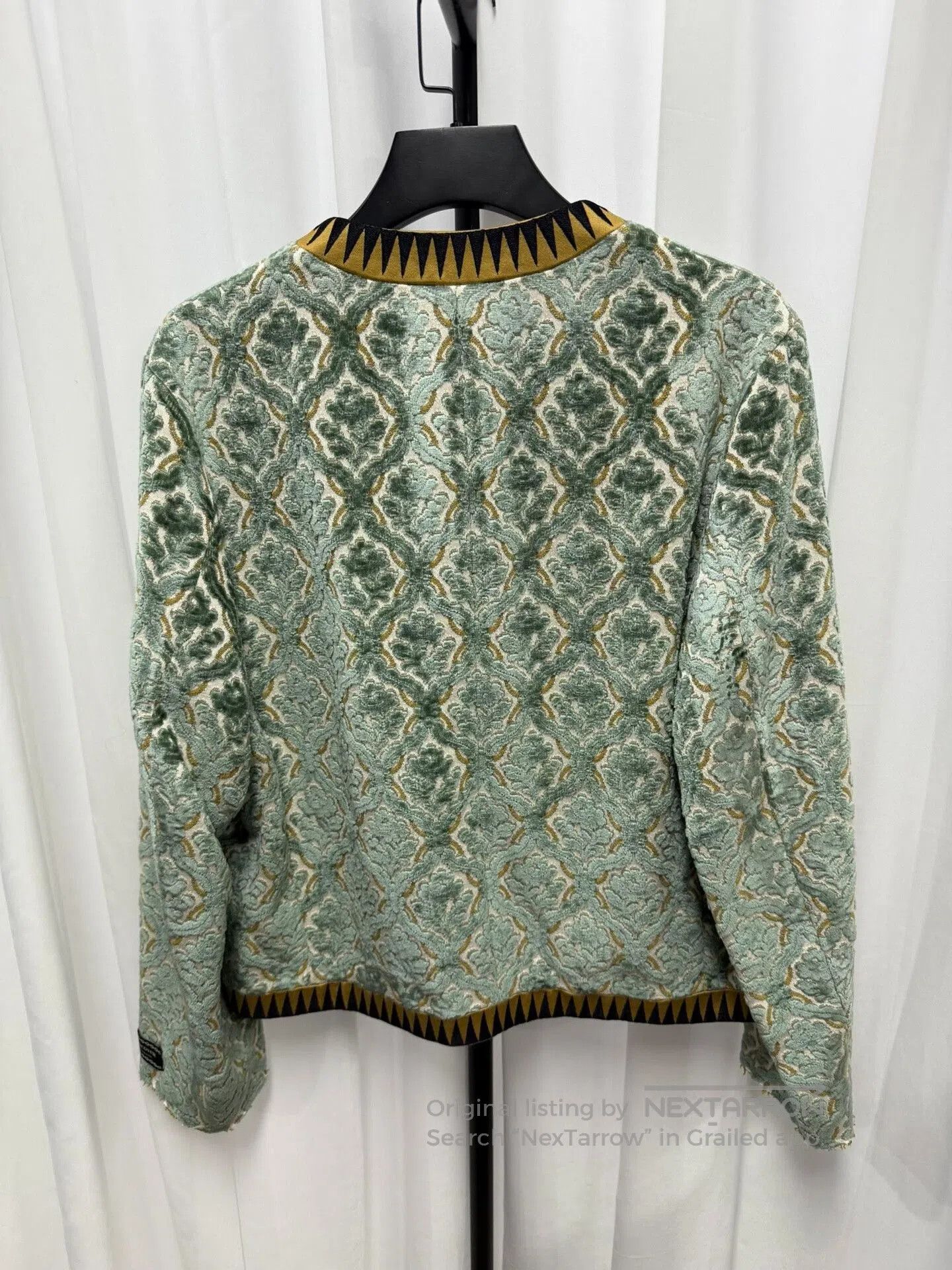Comme des Garcons velvety jacquard jacket with zigzag detailing. Size US M / EU 48-50 / 2 - 5 Thumbnail