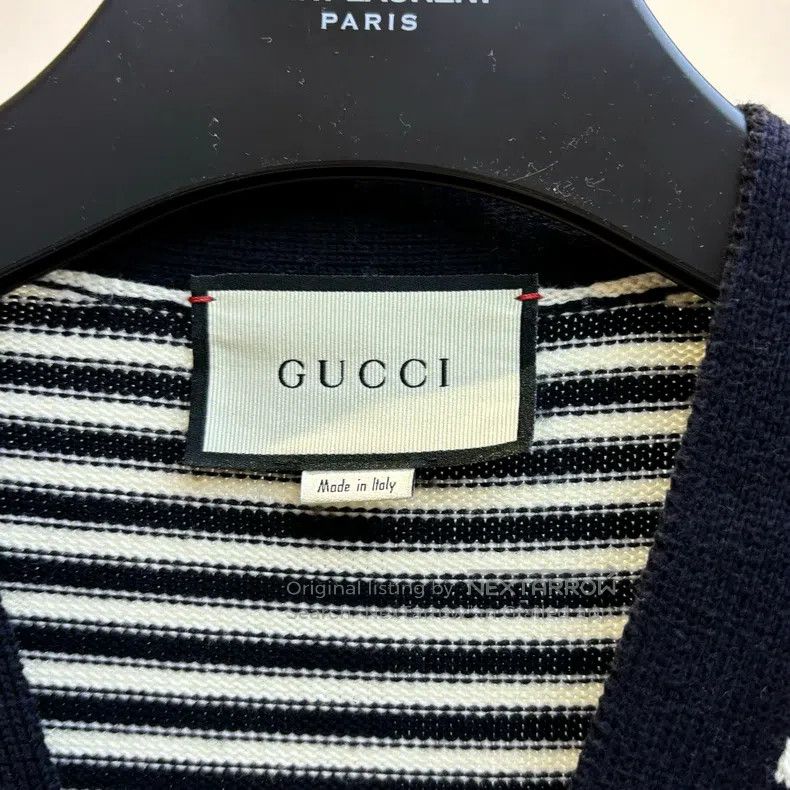 Gucci Gucci SizeOS FW21 Logo stitching V-neck single-breasted kni Size US M / EU 48-50 / 2 - 4 Thumbnail