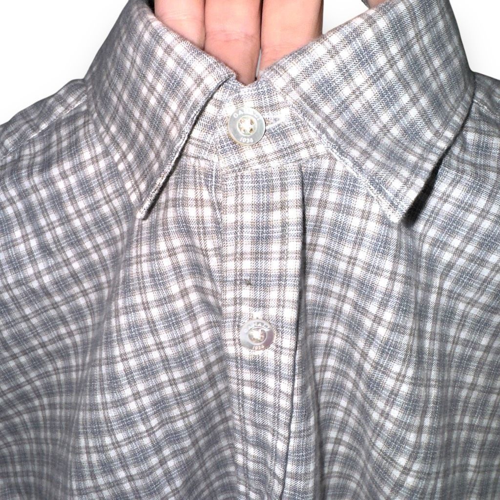 Canali Canali Gray Flannel Made in Italy Button Up Shirt Sz M Size US M / EU 48-50 / 2 - 4 Thumbnail