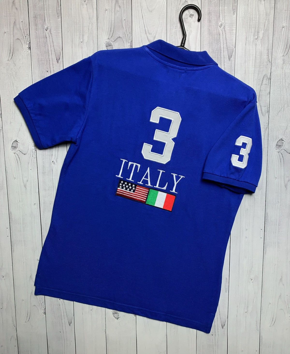 Polo Ralph Lauren × Vintage Vintage polo Ralph Lauren 3 big logo Italy USA M slim fit Size US M / EU 48-50 / 2 - 2 Thumbnail
