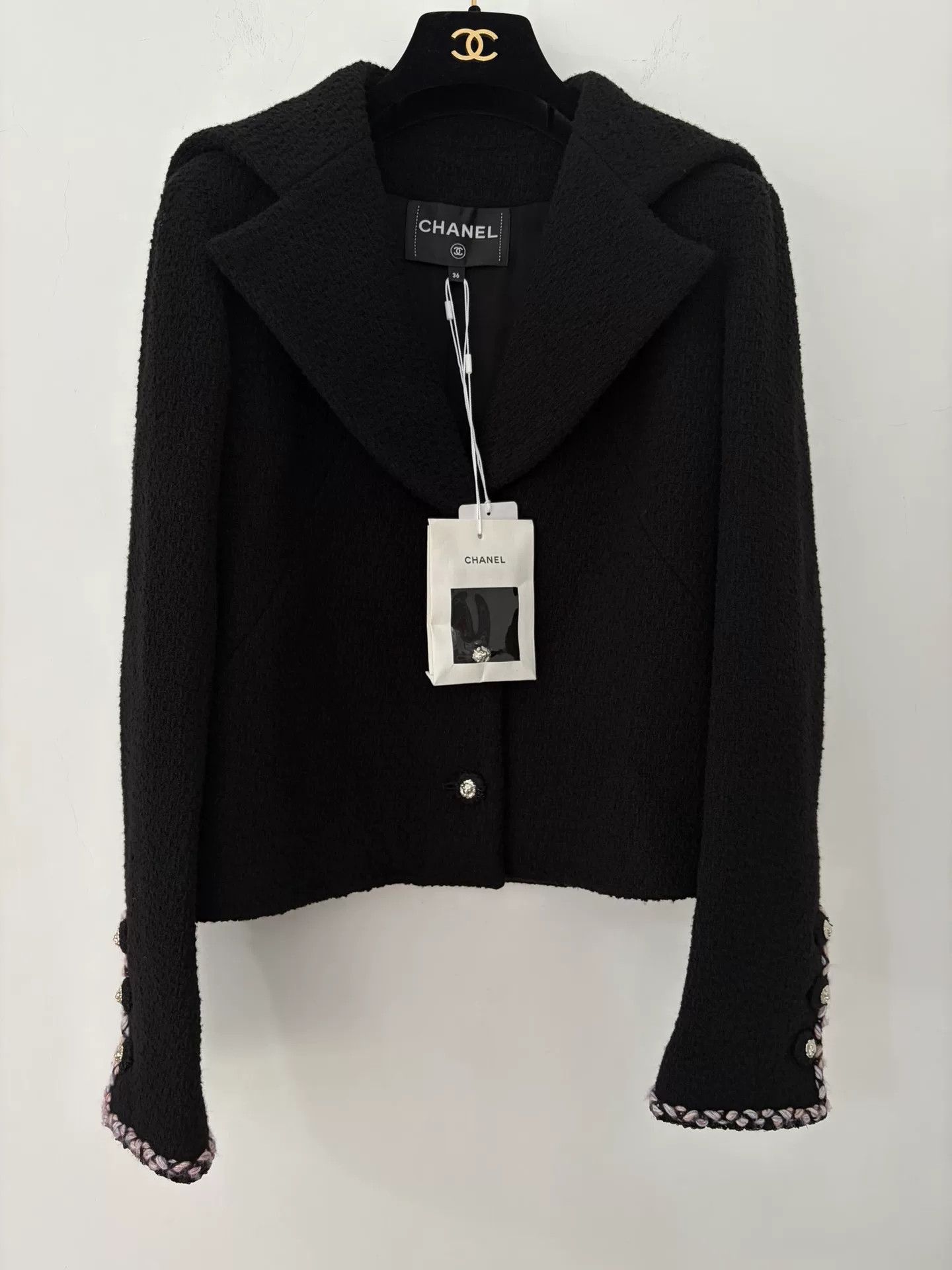 Chanel Chanel Black Naval Collar Jacket Top Size US S / EU 44-46 / 1 - 1 Thumbnail