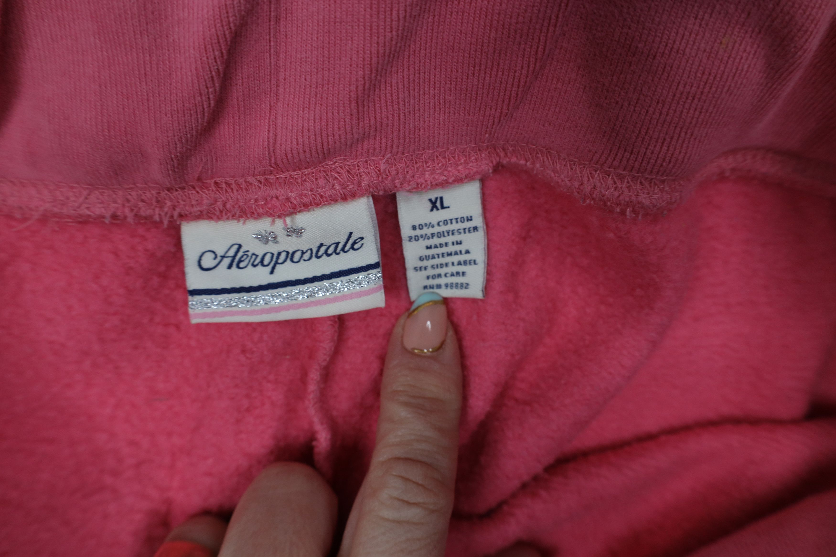 Aeropostale Vintage 90s Y2K Aeropostale Wide Leg Sweatpants Pink Size 32" / US 10 / IT 46 - 7 Thumbnail