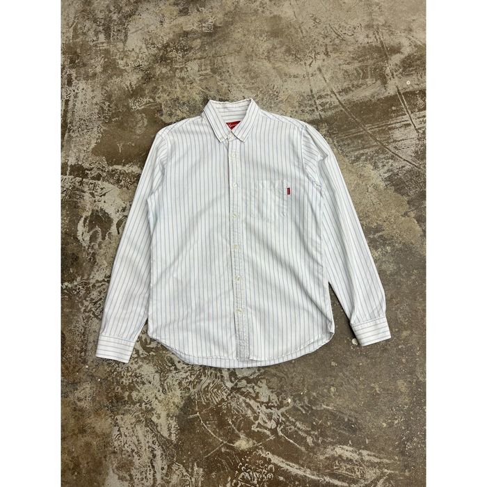 Supreme Supreme Stripe Oxford Shirt Button Up Medium Blue White