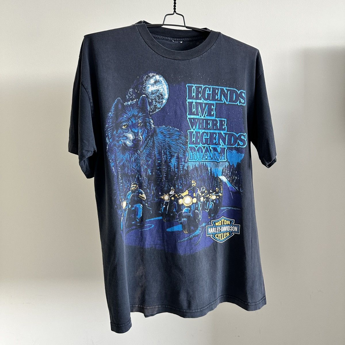 Harley Davidson × Vintage Vintage Harley Davidson T-Shirt Size XL 1990s Single Stitch Size US XL / EU 56 / 4 - 1 Thumbnail