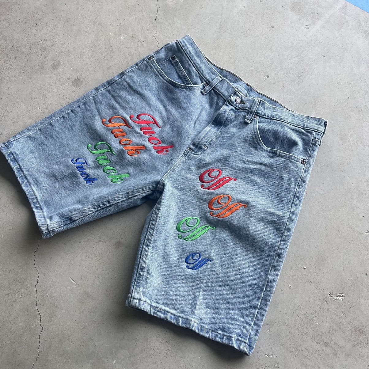 Prolific F Off Denim Jort Shorts Like Kapital Size US 34 / EU 50 - 2 Thumbnail