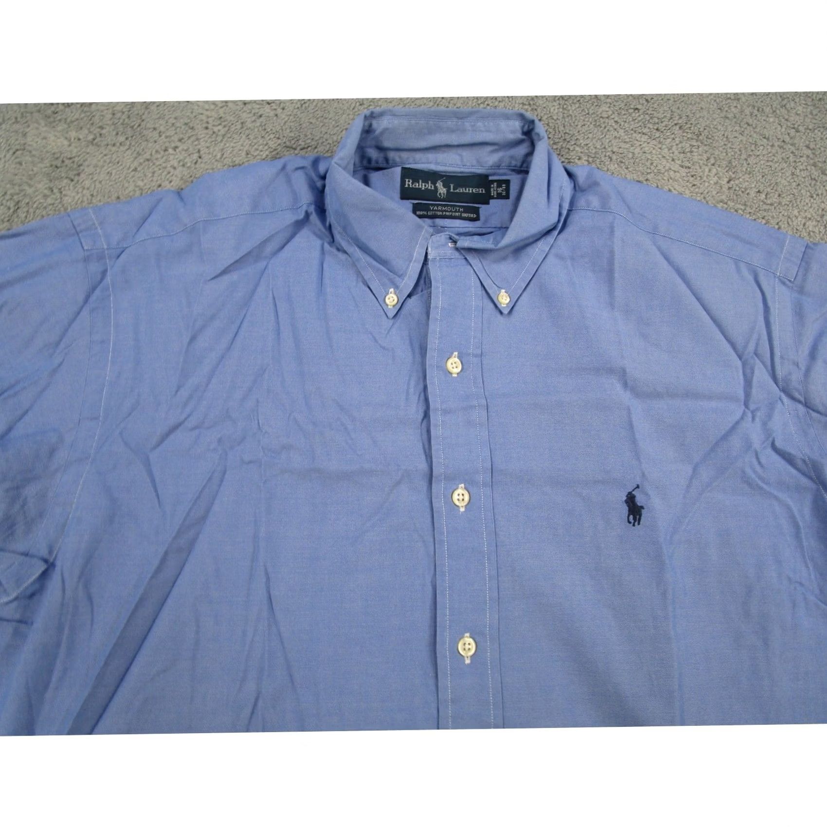 Ralph Lauren VINTAGE Ralph Lauren Shirt Mens 16 32/33 Blue Pinpoint Oxford Button Down Yarmouth Y2K Size US L / EU 52-54 / 3 - 2 Thumbnail