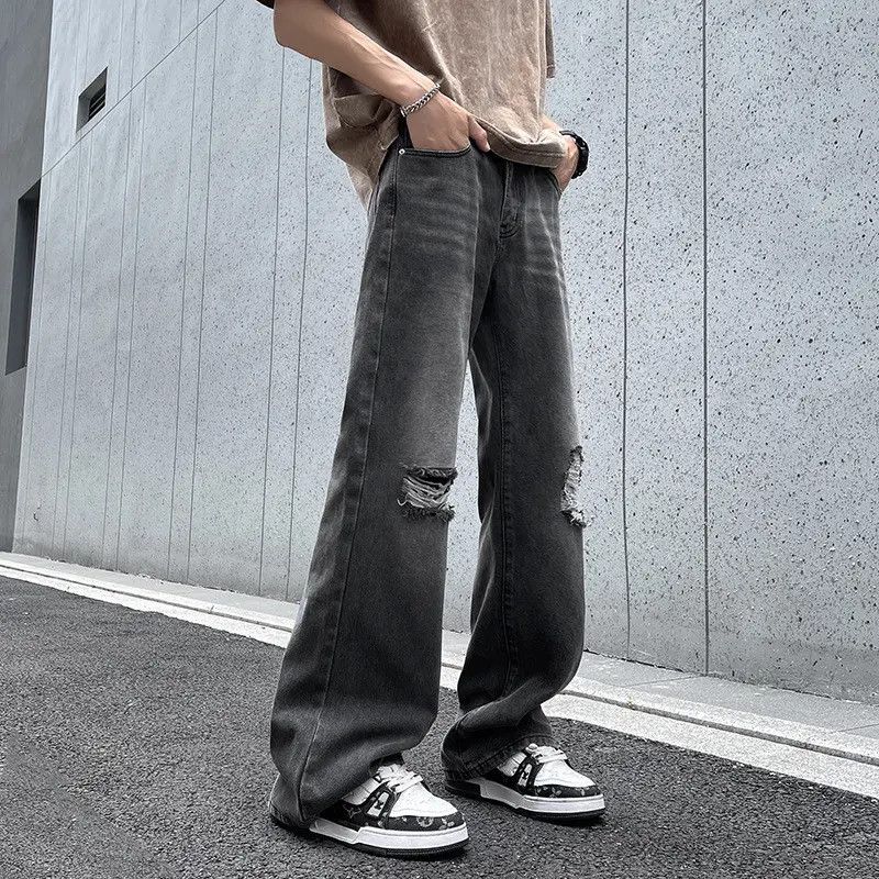 Japanese Brand × Jean Retro loose casual straight leg ripped jeans Size US 30 / EU 46 - 3 Thumbnail