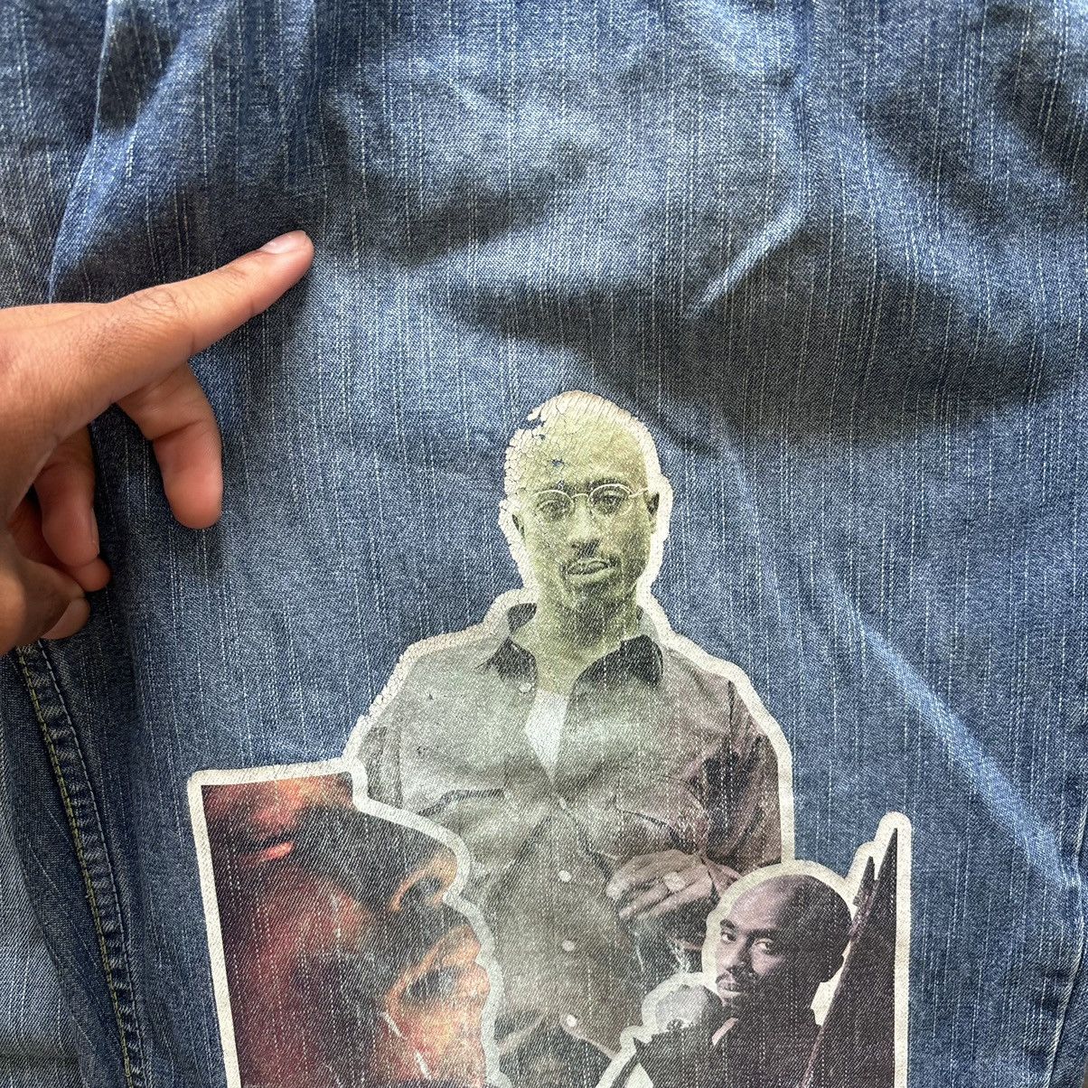 Makaveli × Vintage 90s Baggy Affliction Embroidered Tupac Jeans Size US 38 / EU 54 - 5 Thumbnail
