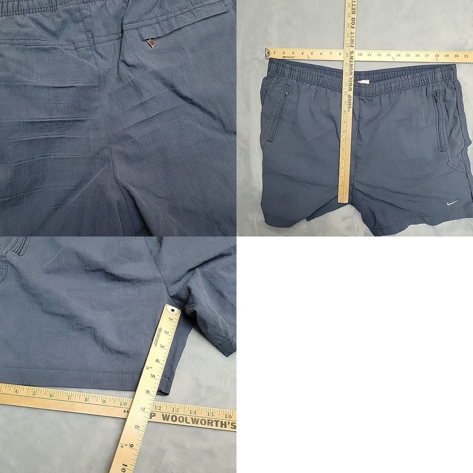 Nike Nike Shorts Mens 2XL Blue Running Athletic Zip Pocket Lightweight Gym READ Size US 39 - 8 Thumbnail