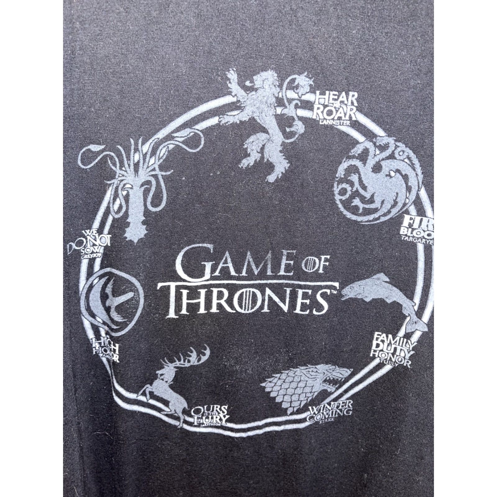 Logo 7 VINTAGE Game Of Thrones Mens Large T-Shirt Black Short Sleeve Logo TV Show Mens Size US L / EU 52-54 / 3 - 2 Thumbnail