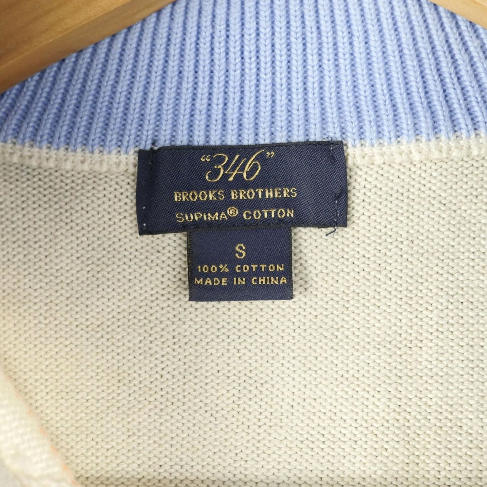 Brooks Brothers Brooks Brothers Sweater Mens Small Beige Blue Argyle 1/4 Zip Supima Cotton Pullover Mock Neck Knitted Knit Preppy Size US S / EU 44-46 / 1 - 6 Thumbnail