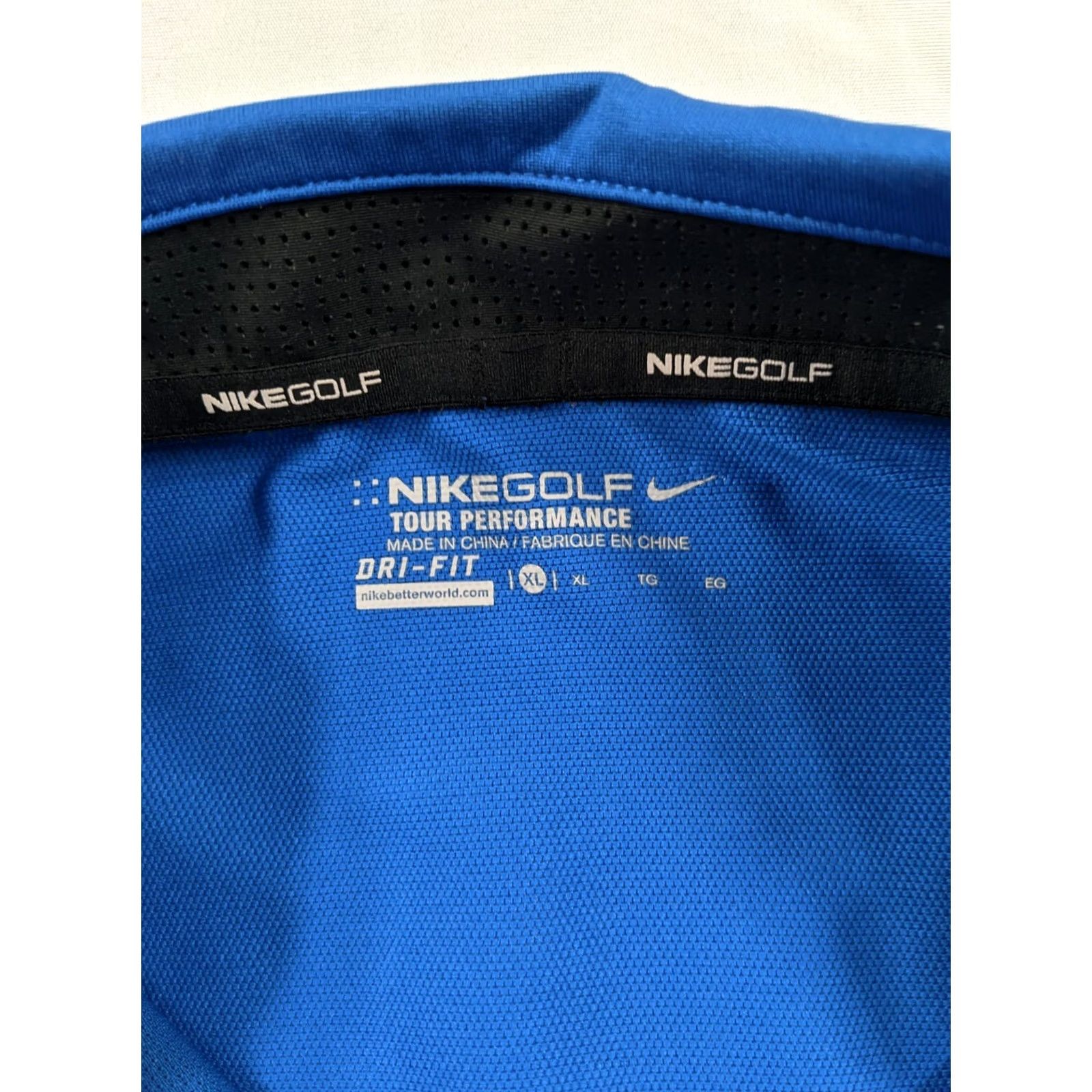 Nike Nike Golf Short Sleeve Polo Shirt XL Blue Exc Mens Spread Collar Button-Up Casual Accessories Logo Oak Tree National Size US XL / EU 56 / 4 - 3 Thumbnail