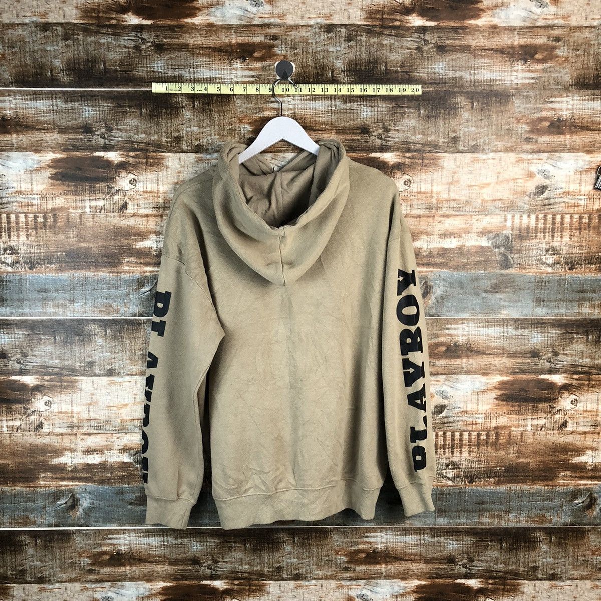 Playboy Play Boy vintage font sleeve Brown Hoodie #A1933 Size US L / EU 52-54 / 3 - 13 Thumbnail