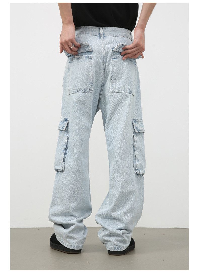 Japanese Brand Vintage washed light blue cargo jeans y2k Size US 34 / EU 50 - 5 Thumbnail