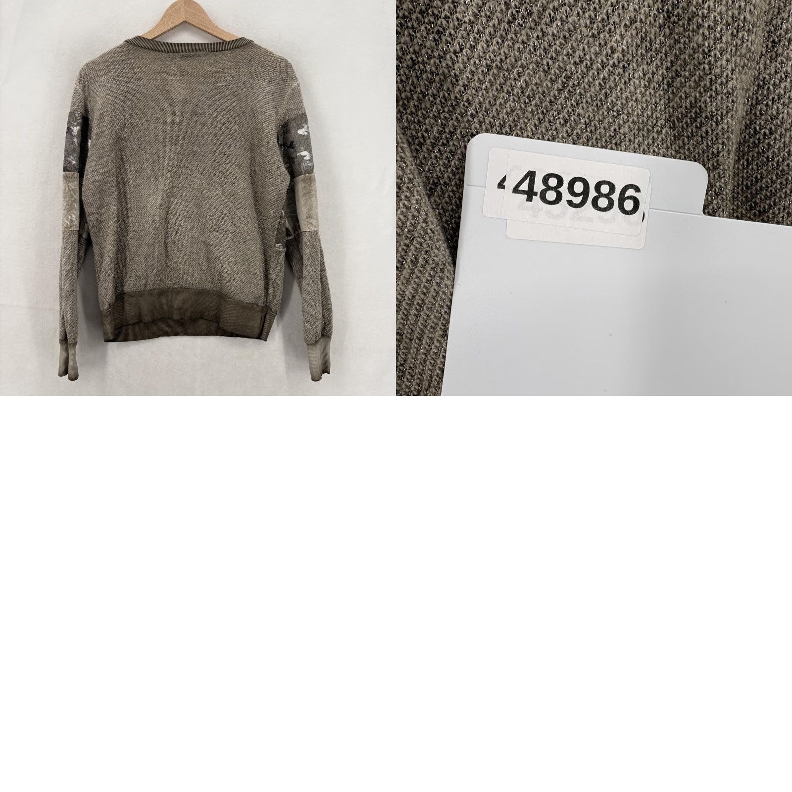 Vintage VINTAGE Scandal Sweater Womens Beige Camouflage Sequin Crew Neck Pullover Italy Boho S Beige Womens Crew Neck Long Sleeve Knit Moir? Size S / US 4 / IT 40 - 9 Thumbnail